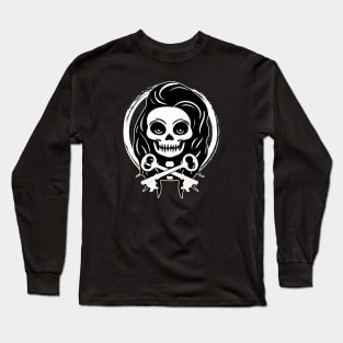 Locksmith Skull and Keys White Logo Long Sleeve T-Shirt